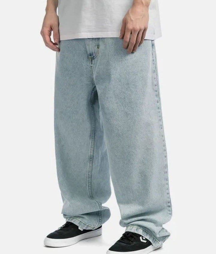 Men's Baggy Wide-Leg Relaxed-Fit Denim Jeans