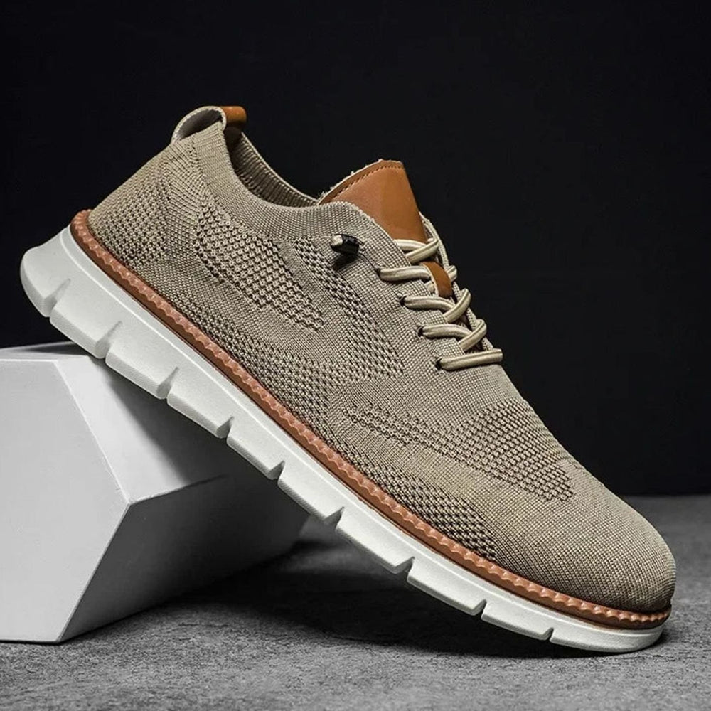 Men's Breathable Knit Lace-Up Casual Trainers