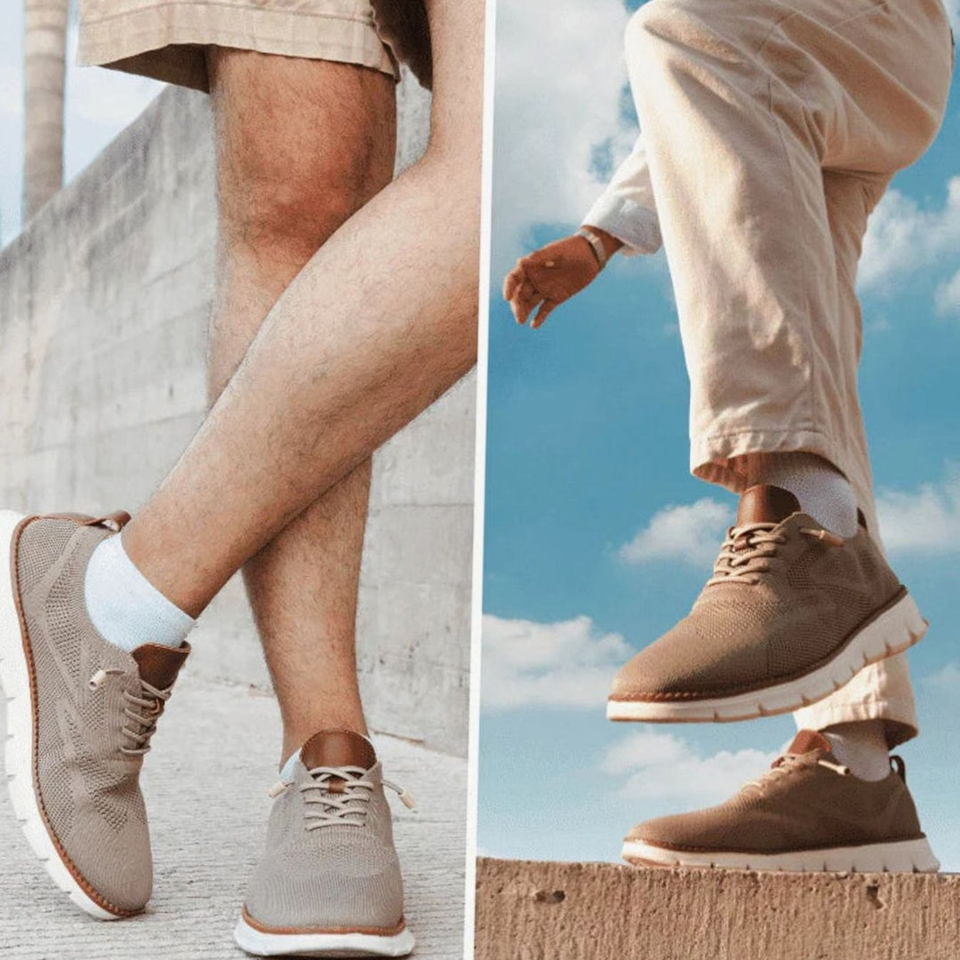 Men's Breathable Knit Lace-Up Casual Trainers