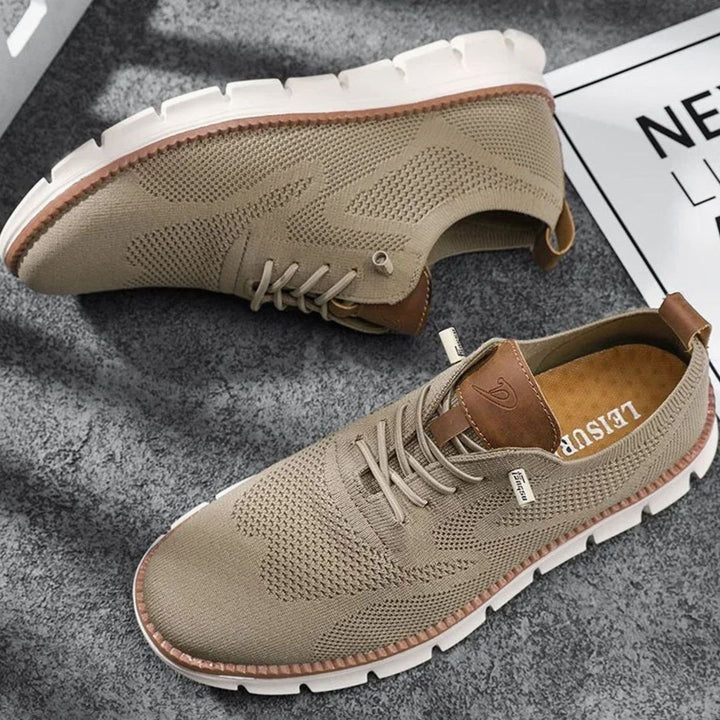 Men's Breathable Knit Lace-Up Casual Trainers