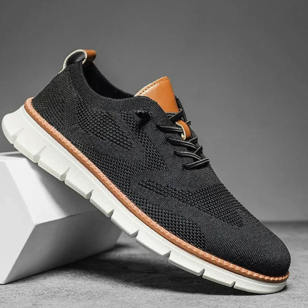 Men's Breathable Knit Lace-Up Casual Trainers