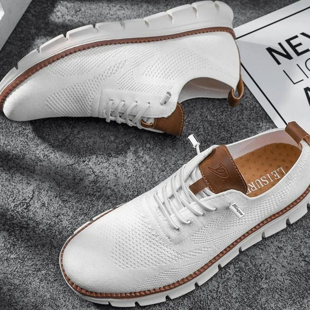 Men's Breathable Knit Lace-Up Casual Trainers