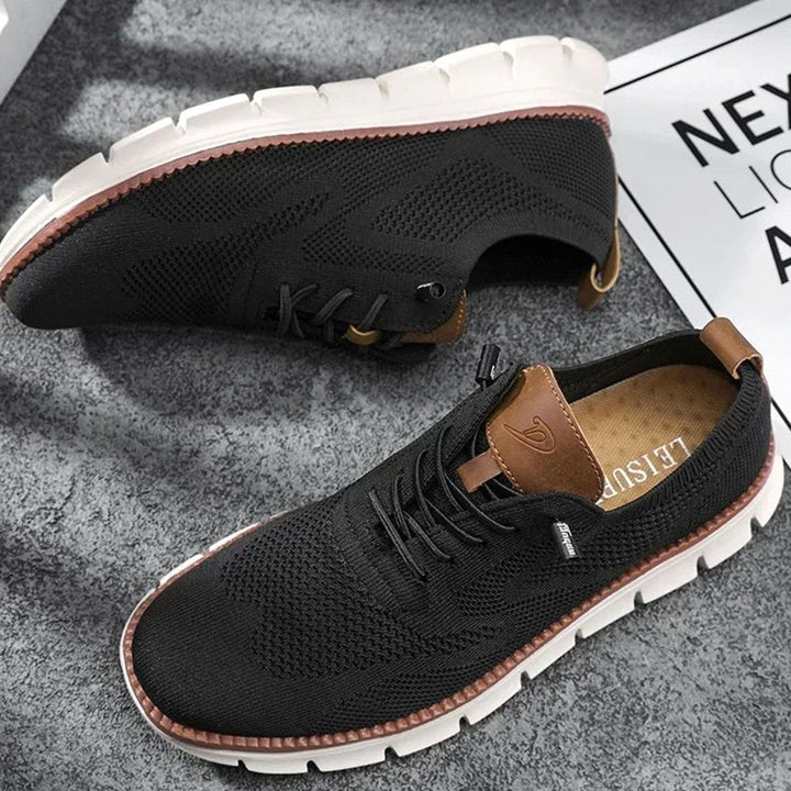 Men's Breathable Knit Lace-Up Casual Trainers