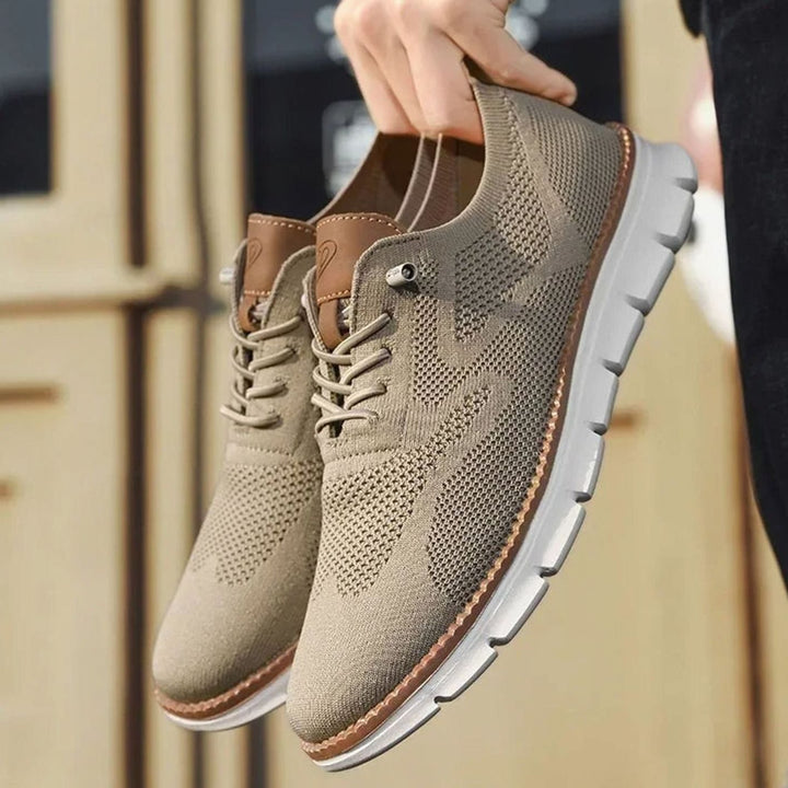 Men's Breathable Knit Lace-Up Casual Trainers