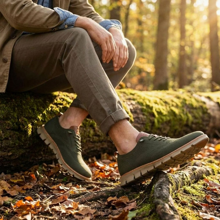 Men's Breathable Knit Lace-Up Oxford Trainers