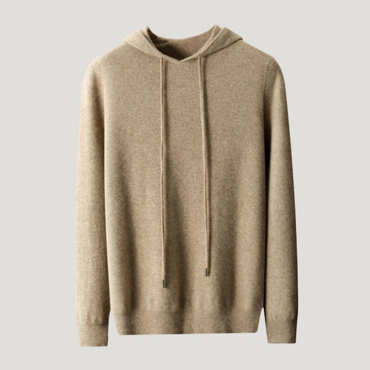 Men's Cashmere Drawstring Hooded Pullover Jumper