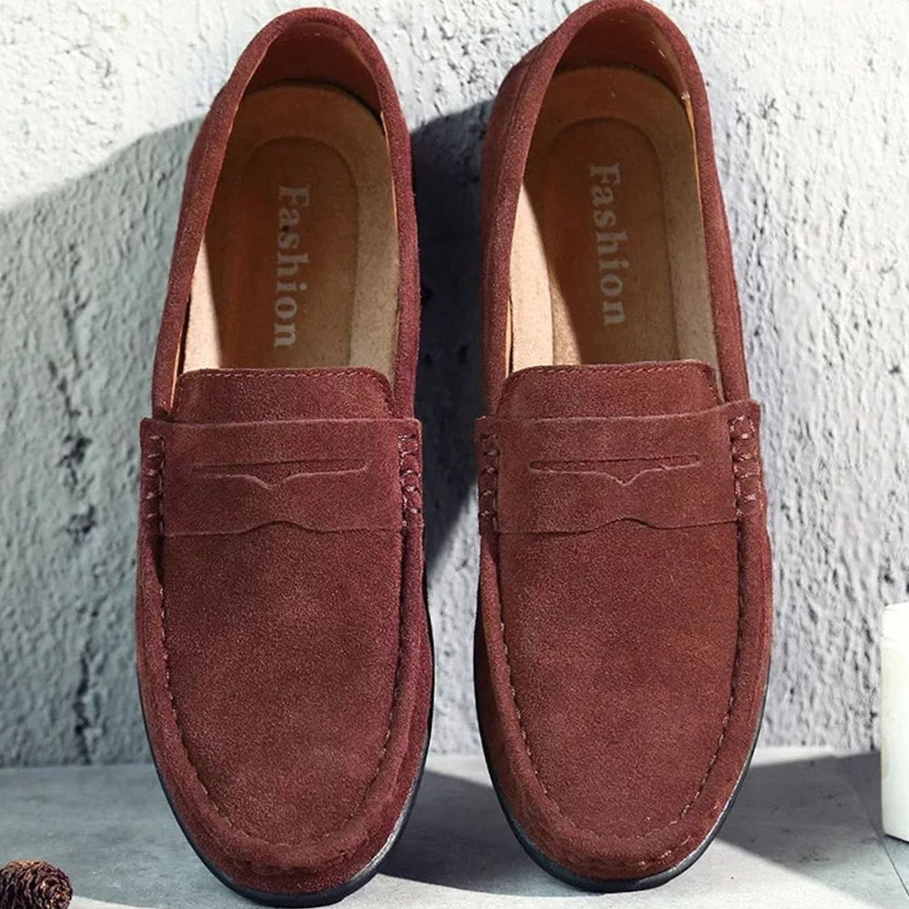 Men's Casual Suede Penny Slip-On Loafers