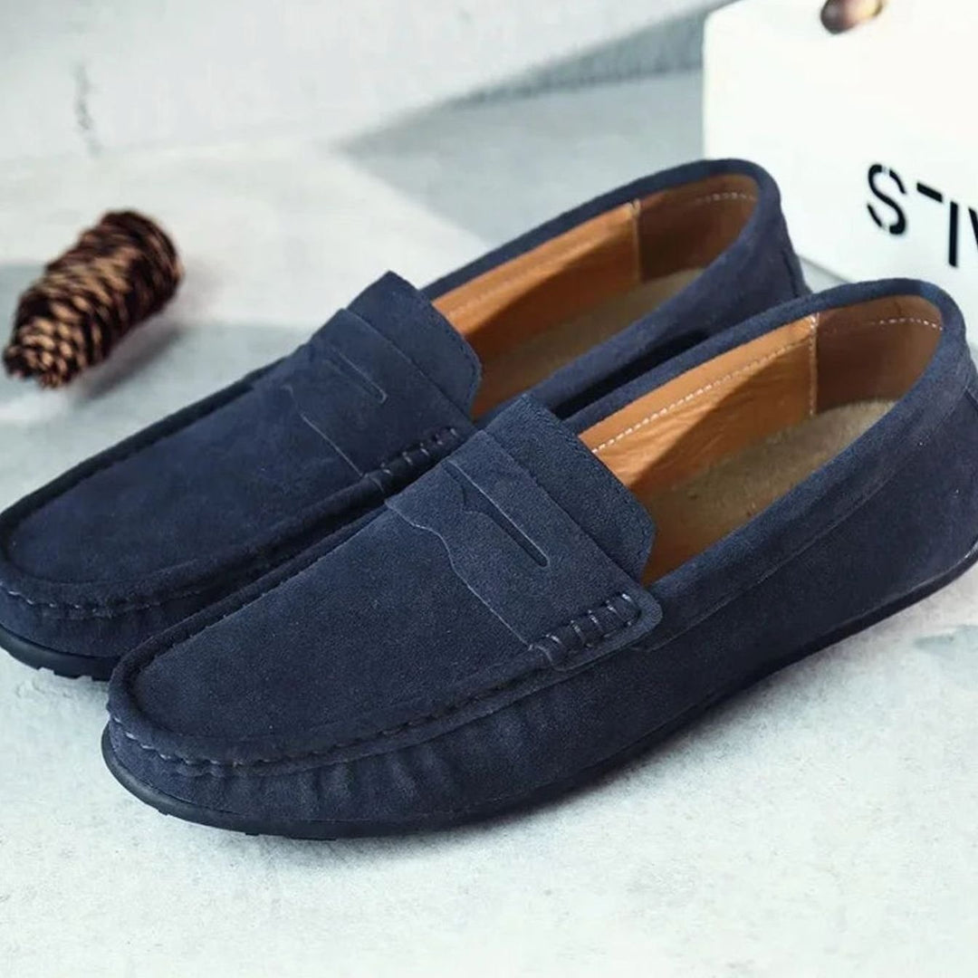 Men's Casual Suede Penny Slip-On Loafers