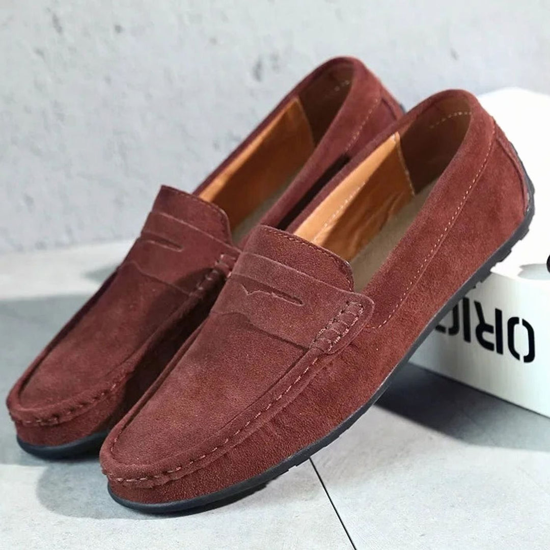 Men's Casual Suede Penny Slip-On Loafers
