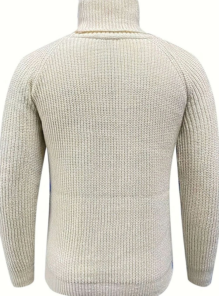 Men's Chunky Knit Rollneck Turtleneck Winter Jumper