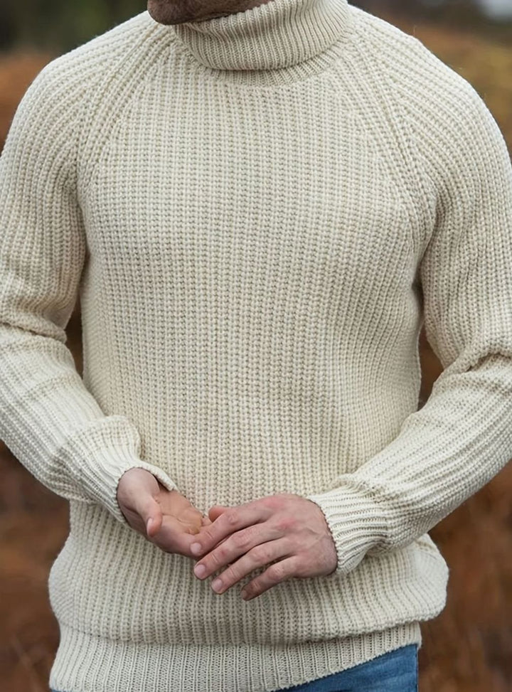 Men's Chunky Knit Rollneck Turtleneck Winter Jumper