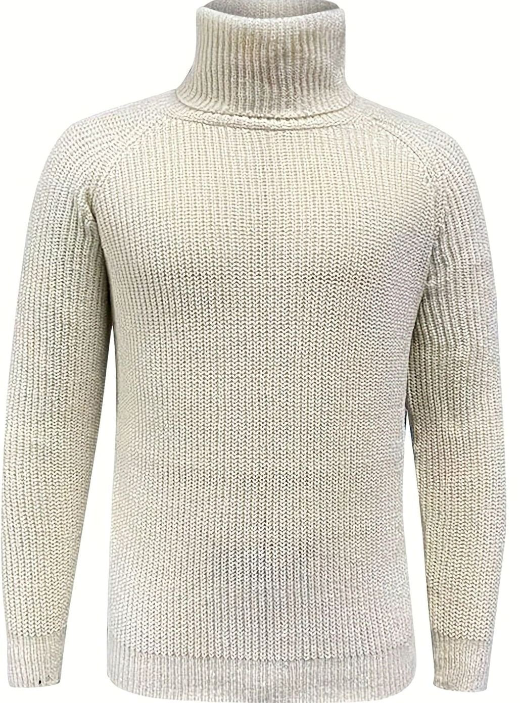 Men's Chunky Knit Rollneck Turtleneck Winter Jumper