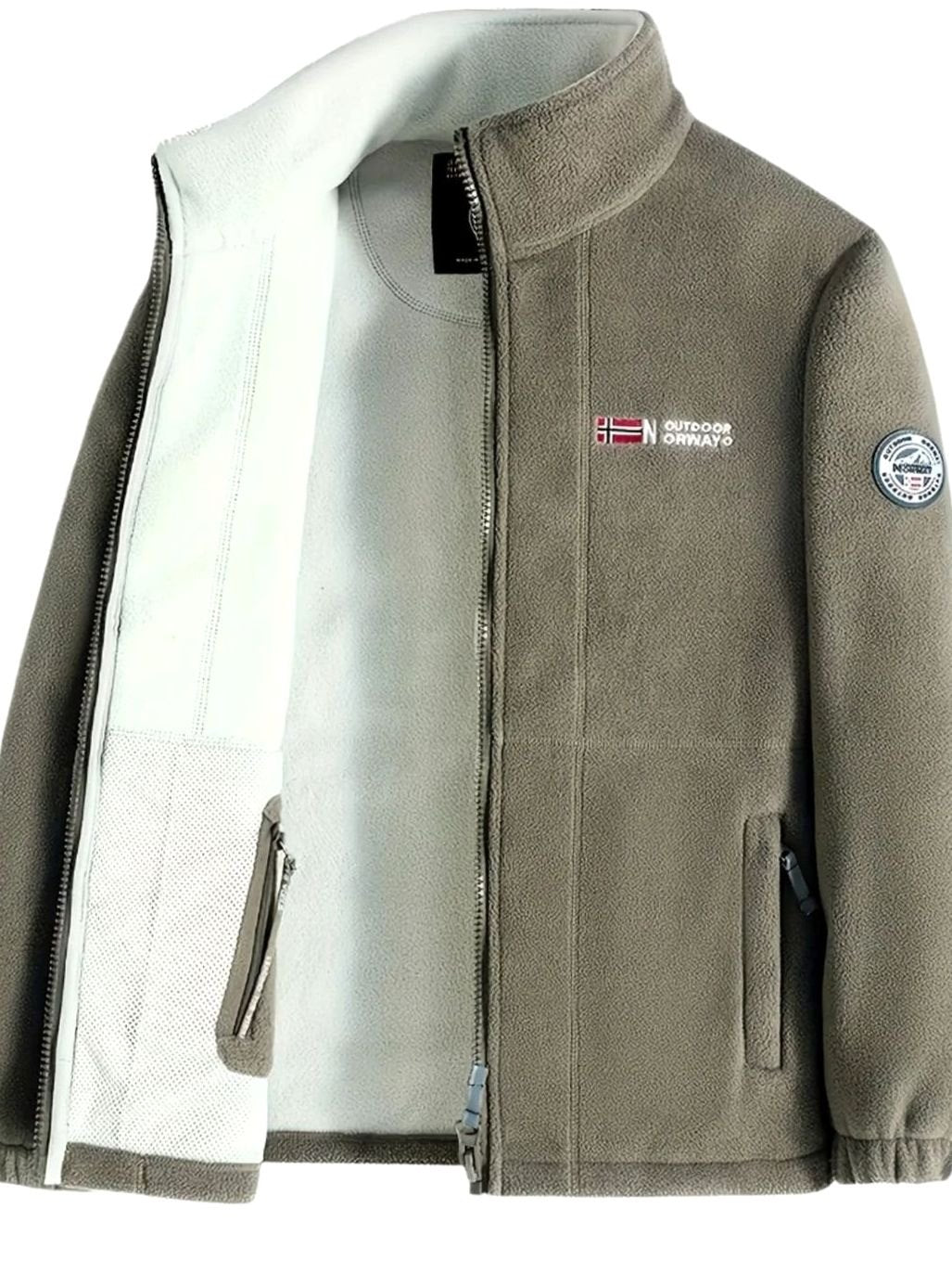 Men's Fleece Full-Zip Outdoor Jacket Stand Collar