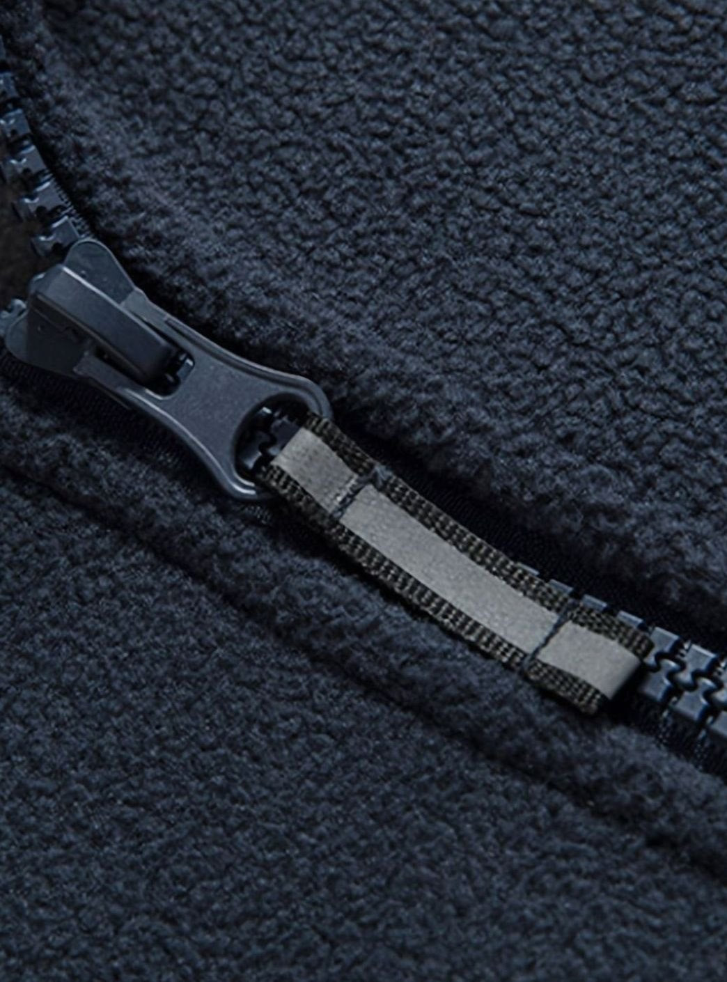 Men's Fleece Full-Zip Outdoor Jacket Stand Collar