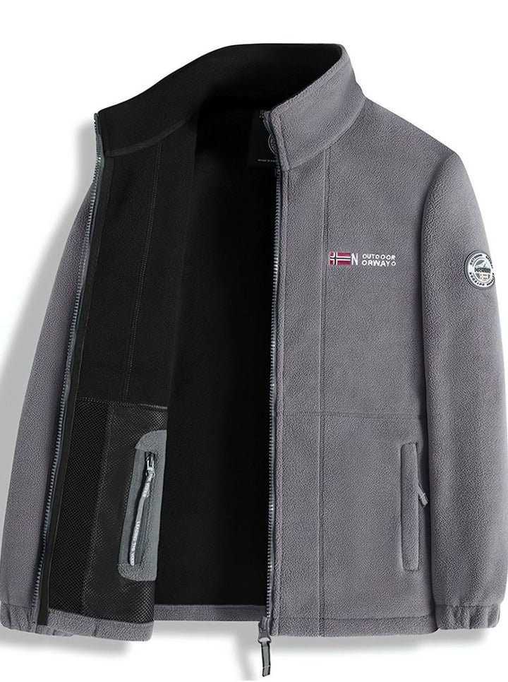 Men's Fleece Full-Zip Outdoor Jacket Stand Collar