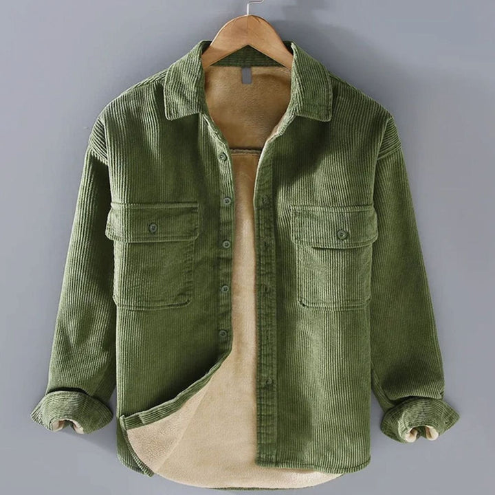Men's Fleece-Lined Corduroy Button-Up Shacket