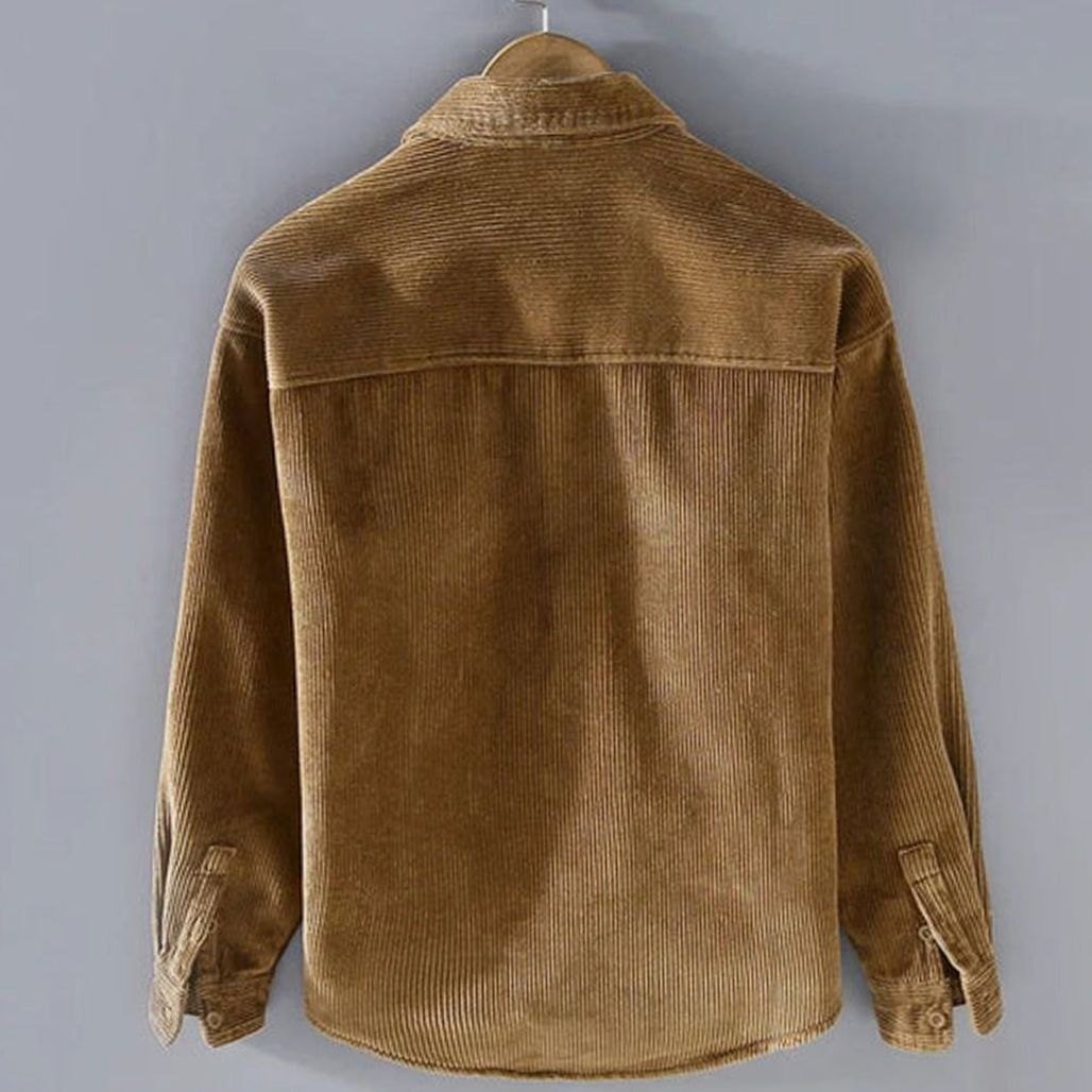 Men's Fleece-Lined Corduroy Button-Up Shacket
