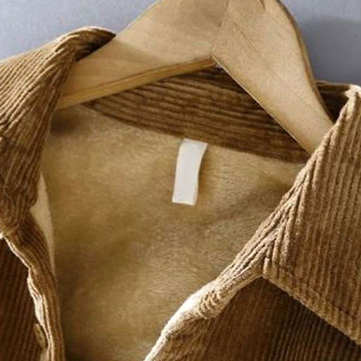 Men's Fleece-Lined Corduroy Button-Up Shacket