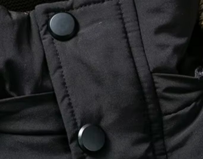 Men's Fleece-Lined Quilted Parka Jacket Faux Fur Hood