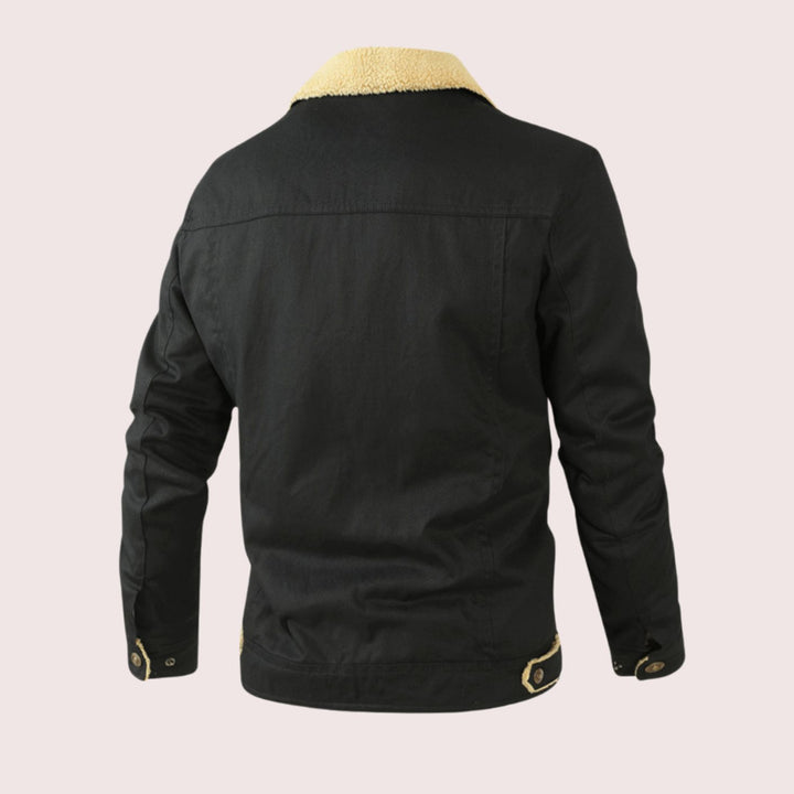 Men's Fleece-Lined Sherpa Collar Warm Casual Jacket