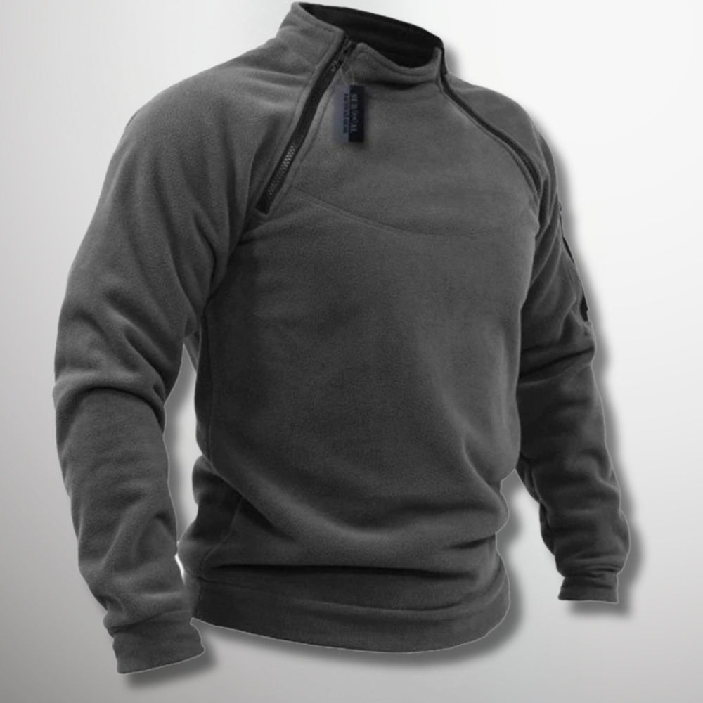 Men's Fleece Quarter-Zip Stand-Collar Pullover Jumper