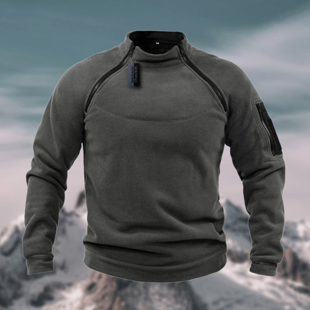Men's Fleece Quarter-Zip Stand-Collar Pullover Jumper