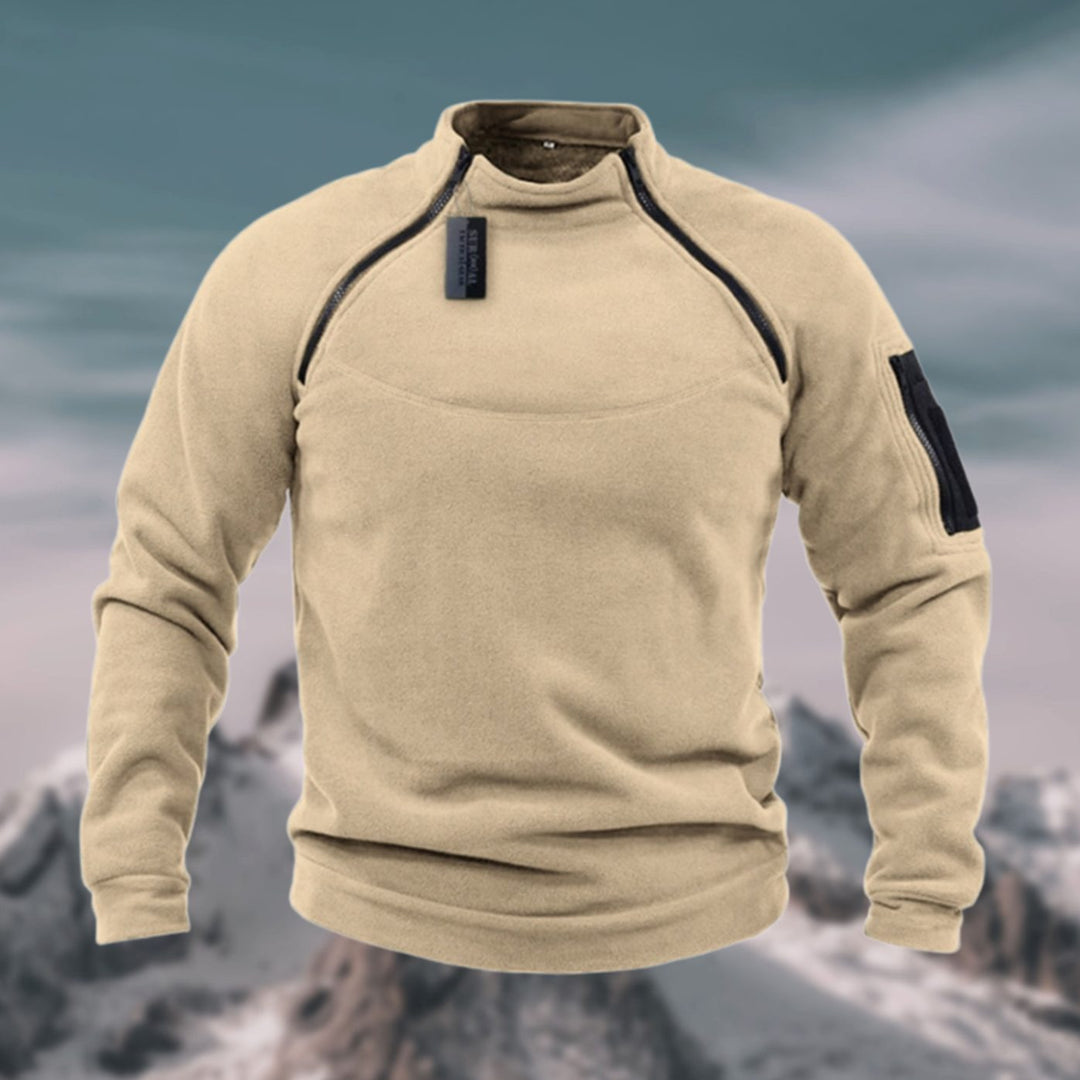 Men's Fleece Quarter-Zip Stand-Collar Pullover Jumper