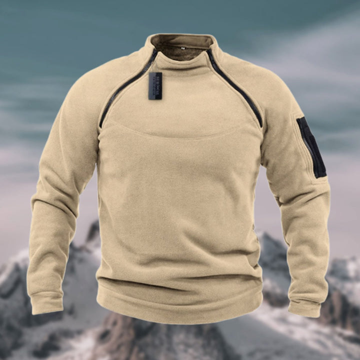Men's Fleece Quarter-Zip Stand-Collar Pullover Jumper