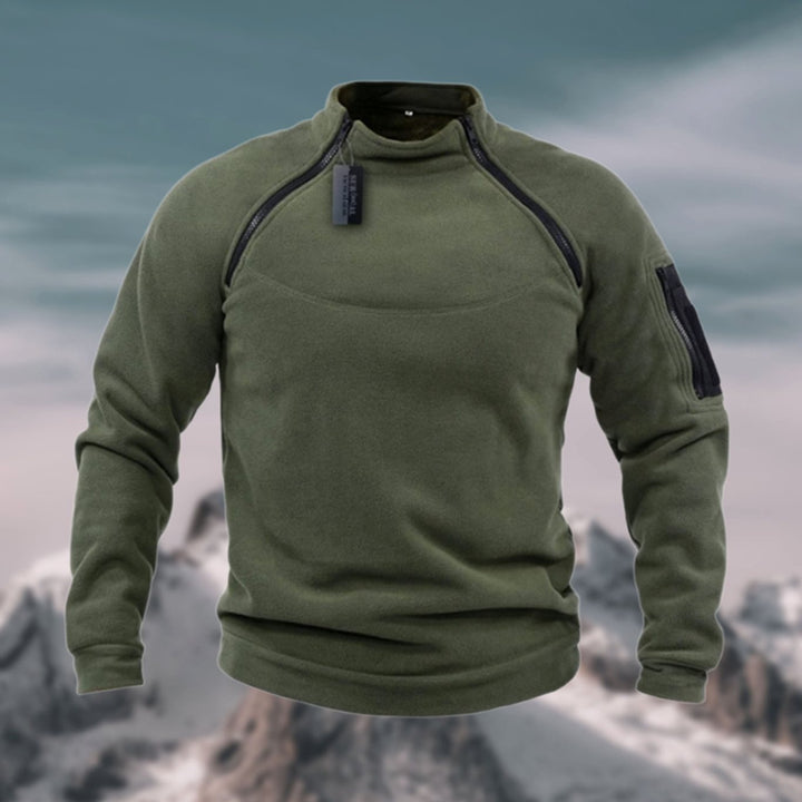 Men's Fleece Quarter-Zip Stand-Collar Pullover Jumper