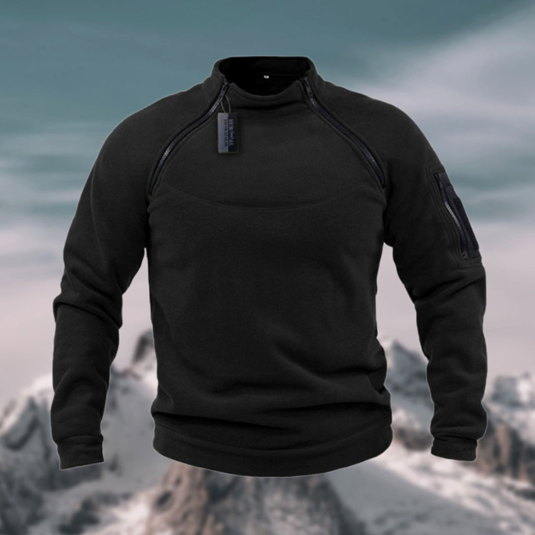 Men's Fleece Quarter-Zip Stand-Collar Pullover Jumper