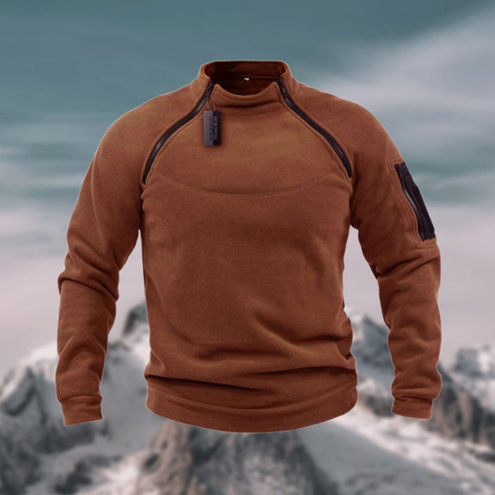 Men's Fleece Quarter-Zip Stand-Collar Pullover Jumper