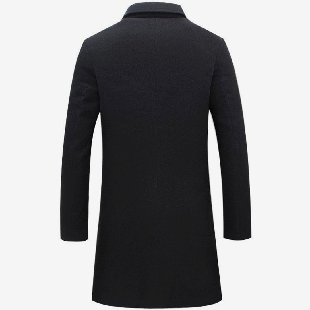 Men's Formal Single-Breasted Long Overcoat Slim Fit