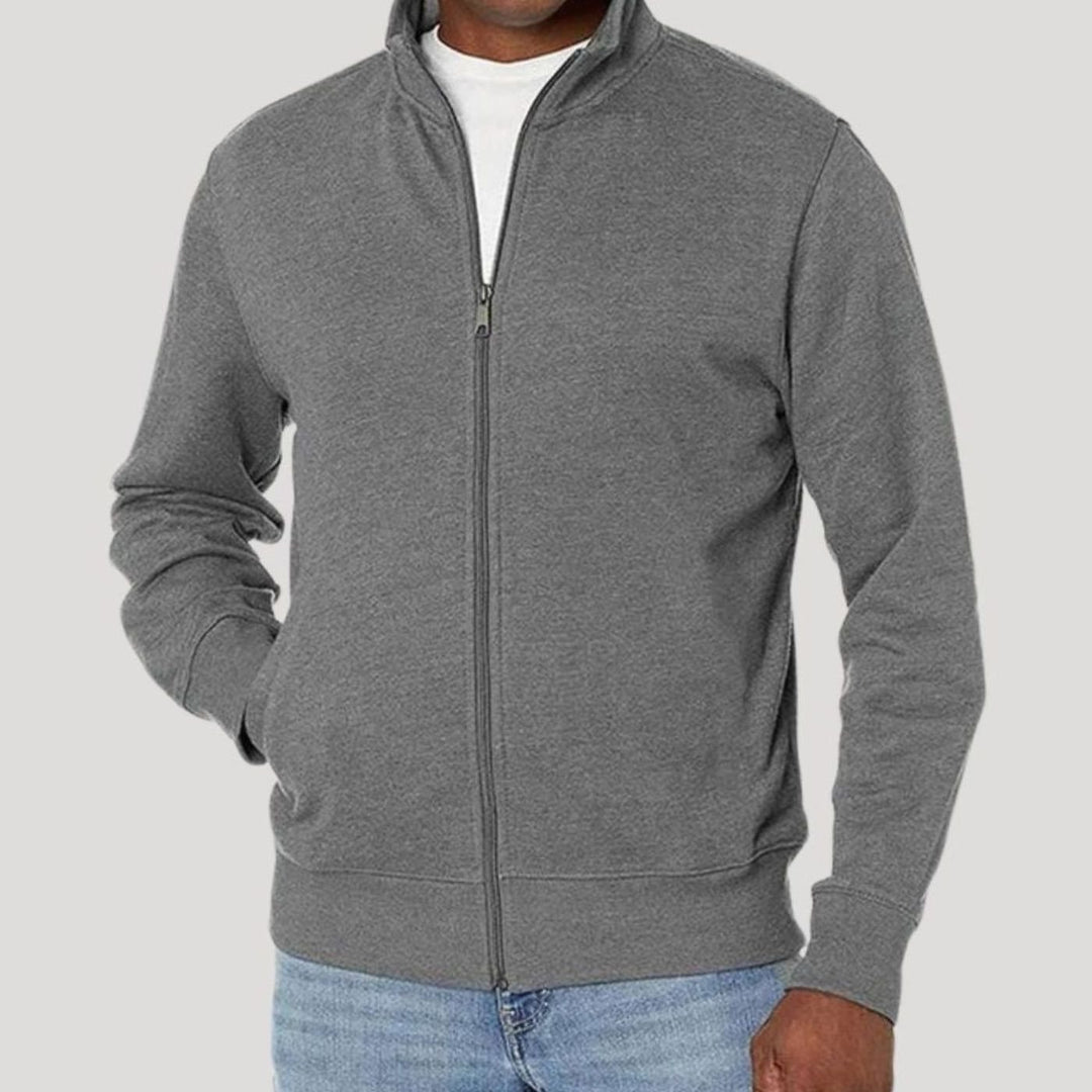Men's Full-Zip Mock-Neck Fleece Sweatshirt Jacket