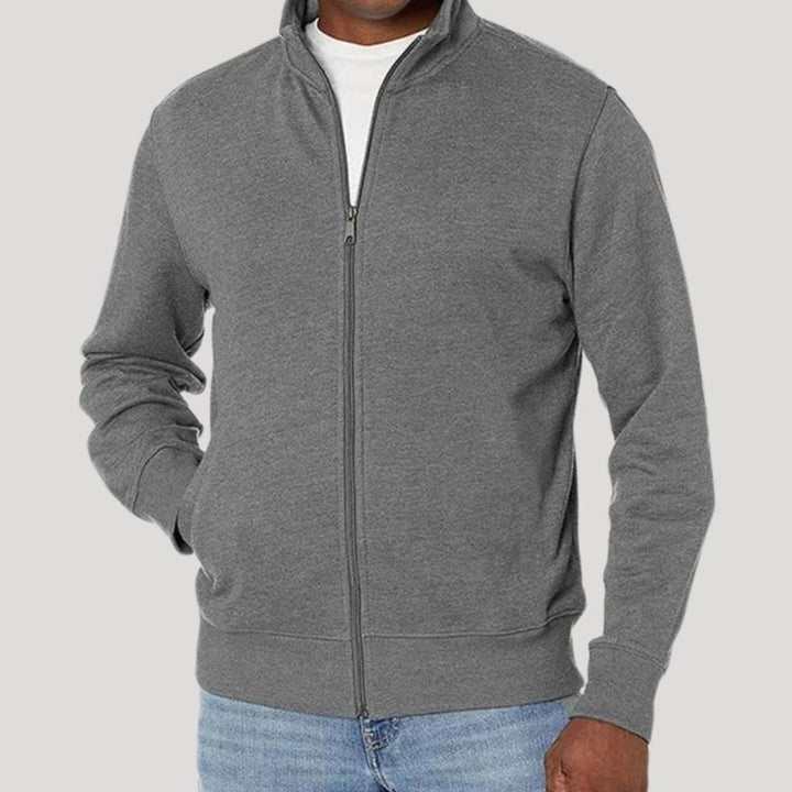 Men's Full-Zip Mock-Neck Fleece Sweatshirt Jacket