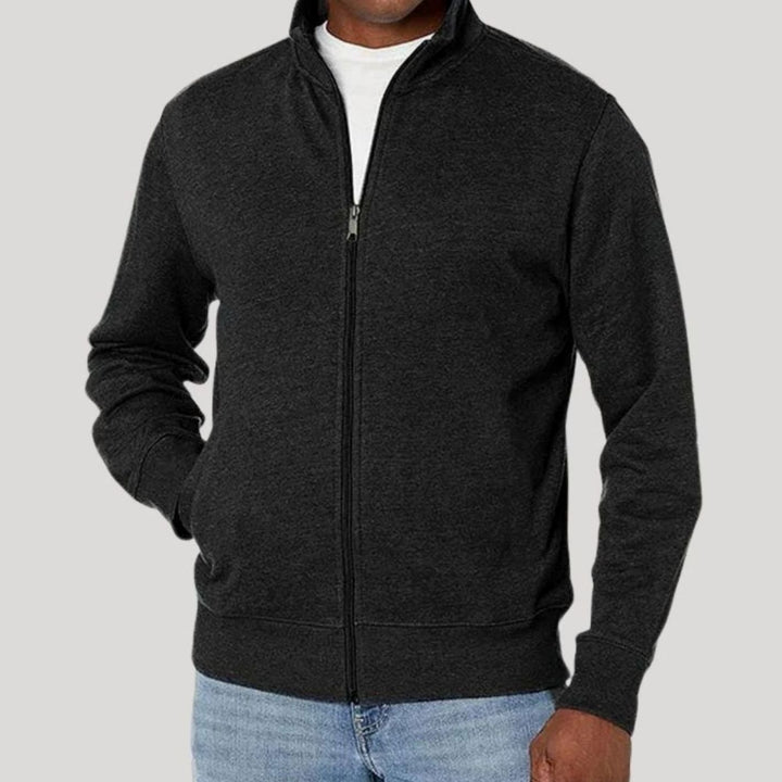 Men's Full-Zip Mock-Neck Fleece Sweatshirt Jacket