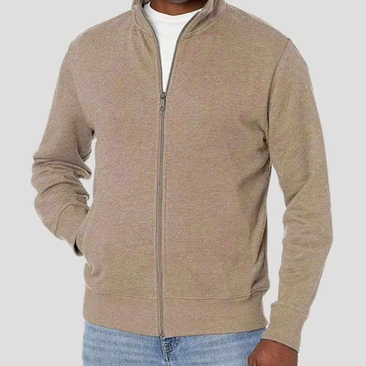 Men's Full-Zip Mock-Neck Fleece Sweatshirt Jacket