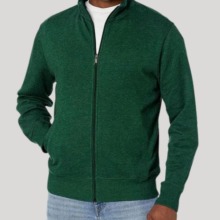 Men's Full-Zip Mock-Neck Fleece Sweatshirt Jacket