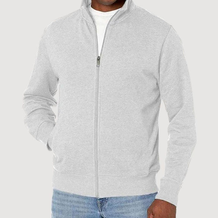 Men's Full-Zip Mock-Neck Fleece Sweatshirt Jacket