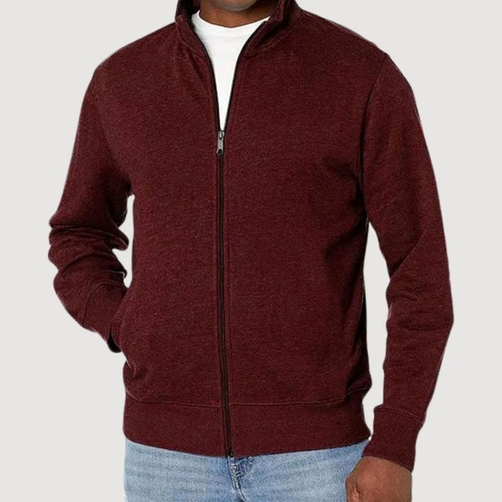 Men's Full-Zip Mock-Neck Fleece Sweatshirt Jacket