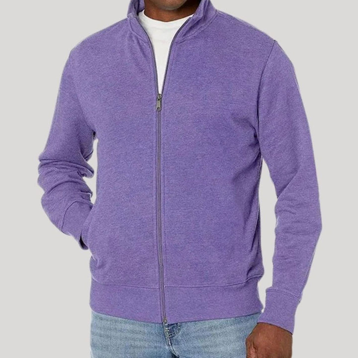 Men's Full-Zip Mock-Neck Fleece Sweatshirt Jacket