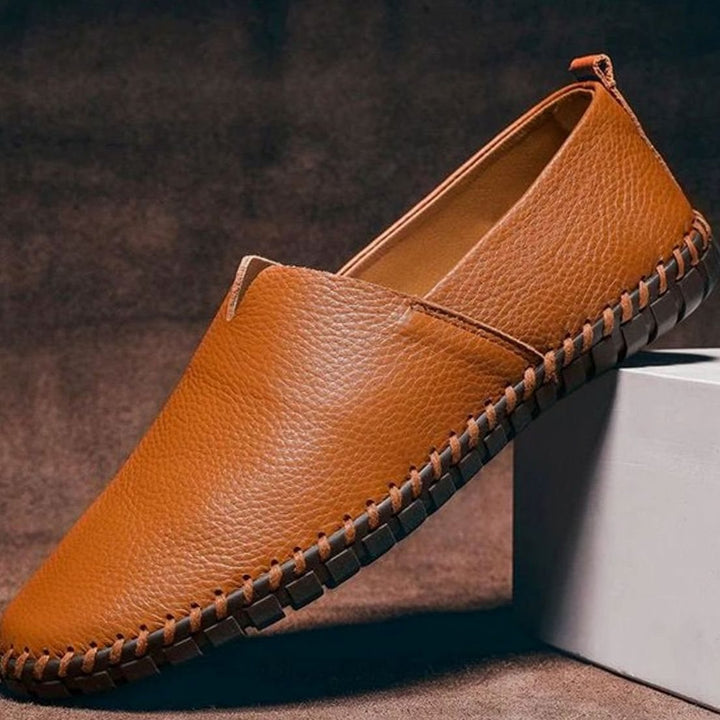Men's Hand-Stitched Leather Slip-On Loafers
