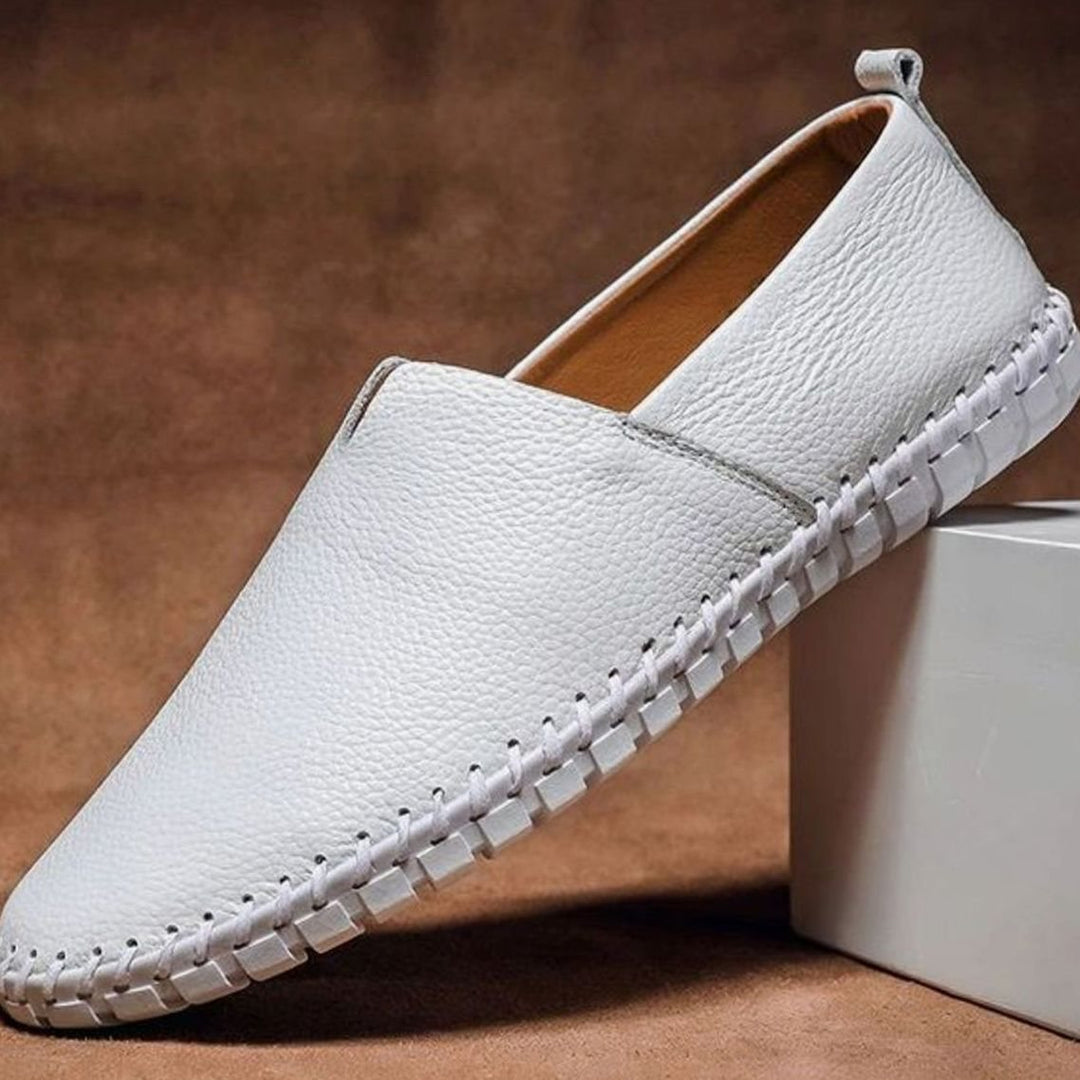 Men's Hand-Stitched Leather Slip-On Loafers