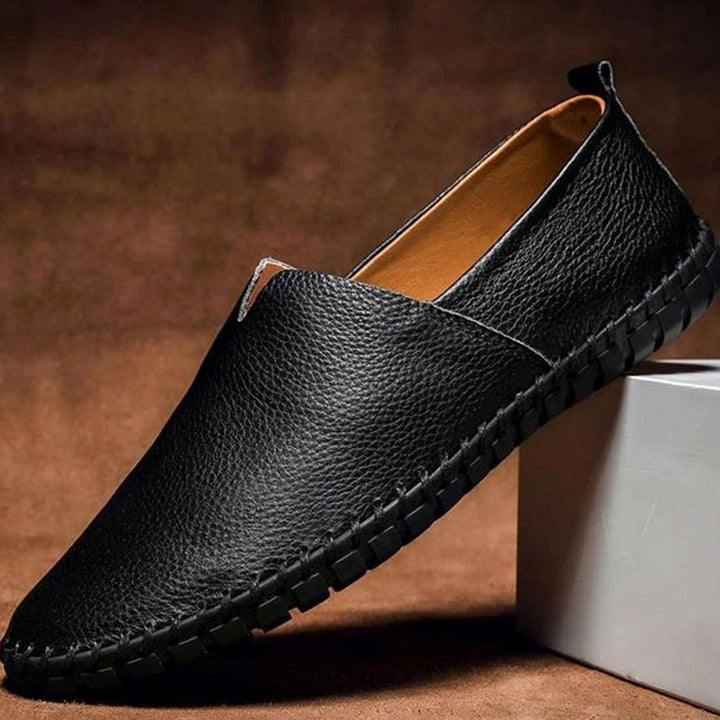 Men's Hand-Stitched Leather Slip-On Loafers