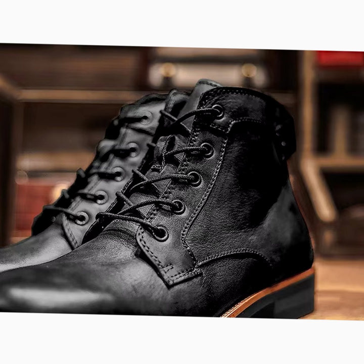 Men's Lace-Up Ankle Boots Casual Leather-Look Chukka