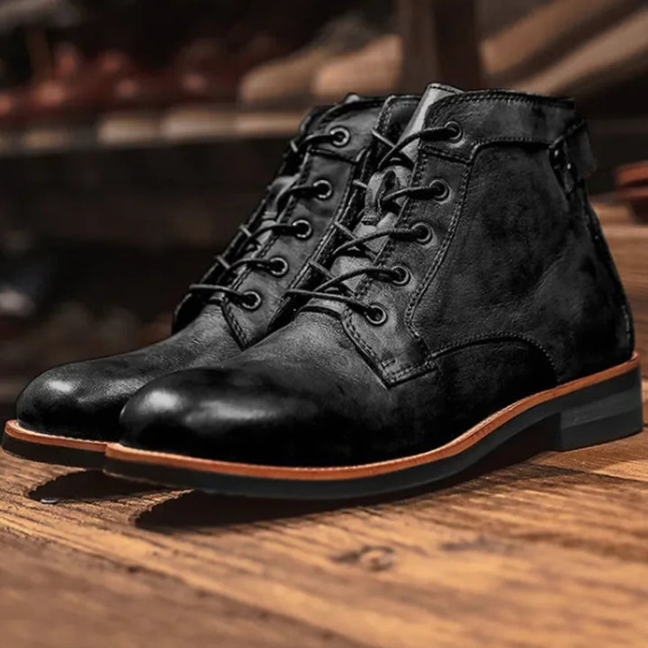 Men's Lace-Up Ankle Boots Casual Leather-Look Chukka