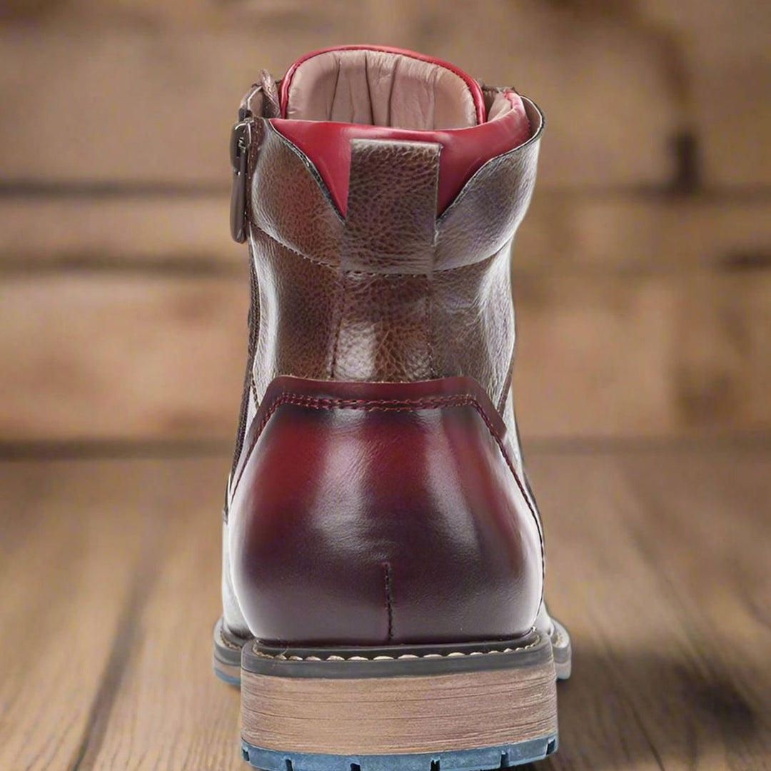 Men's Lace-Up Side-Zip Casual Leather Ankle Boots