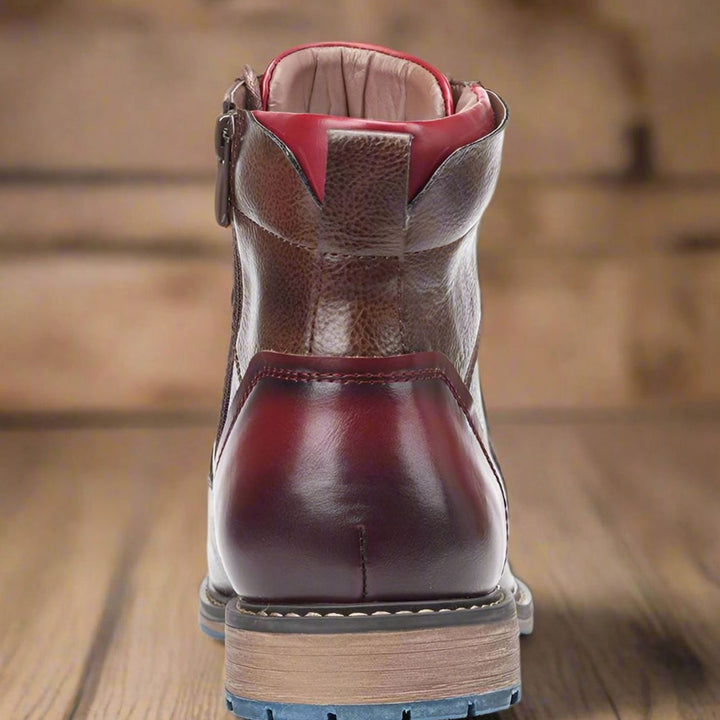 Men's Lace-Up Side-Zip Casual Leather Ankle Boots