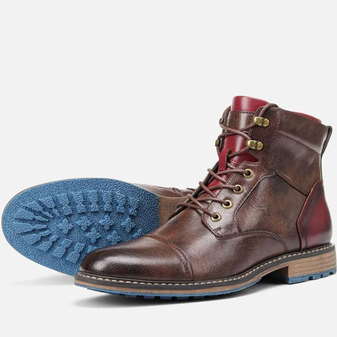 Men's Lace-Up Side-Zip Casual Leather Ankle Boots