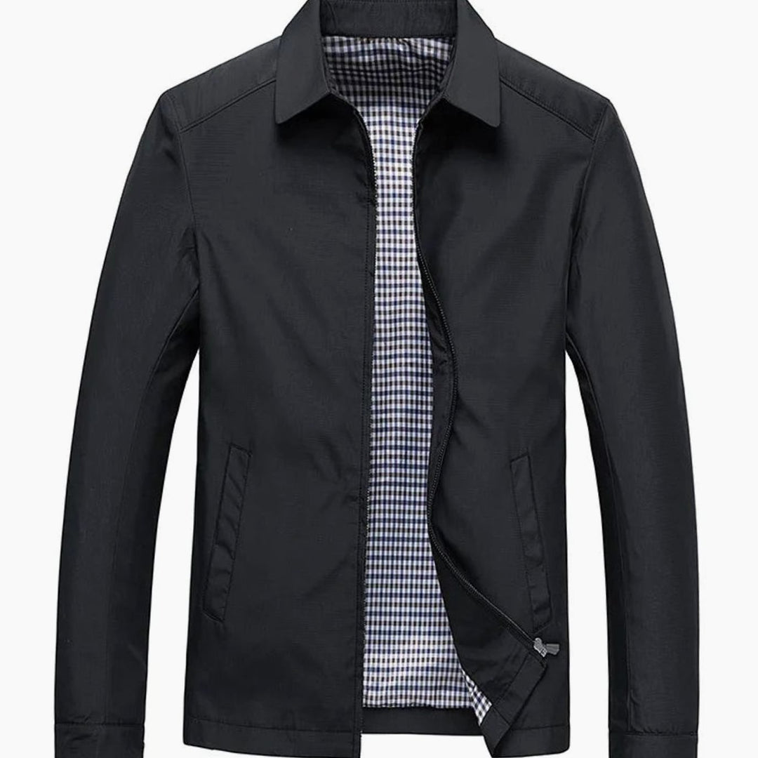 Men's Lightweight Water-Repellent Zip-Up Harrington Jacket