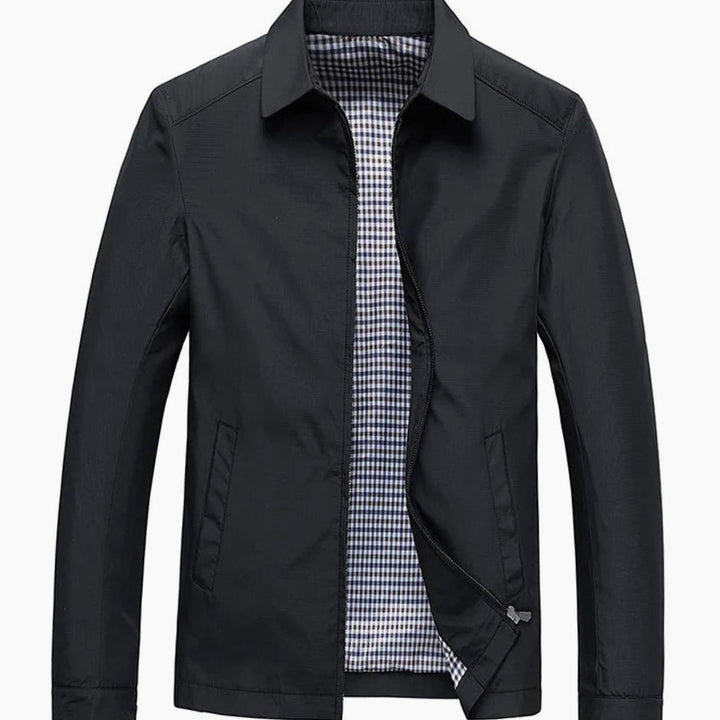 Men's Lightweight Water-Repellent Zip-Up Harrington Jacket